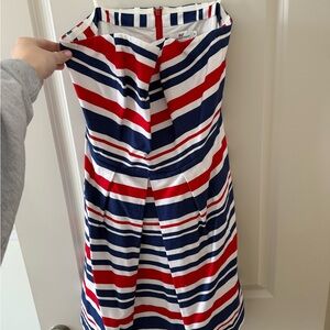 Vineyard Vines Red White Blue Striped Strapless Dress